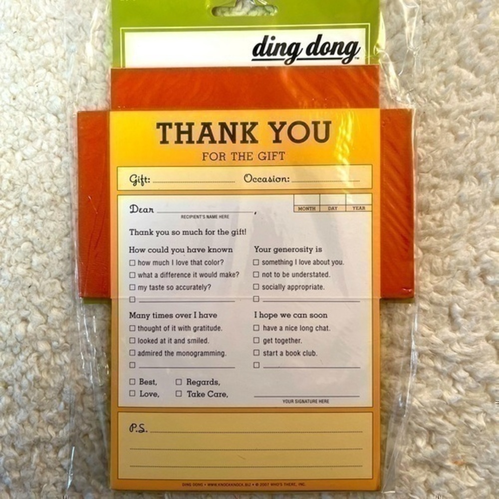 Knock Knock “Gift Thank You” Self Mailers